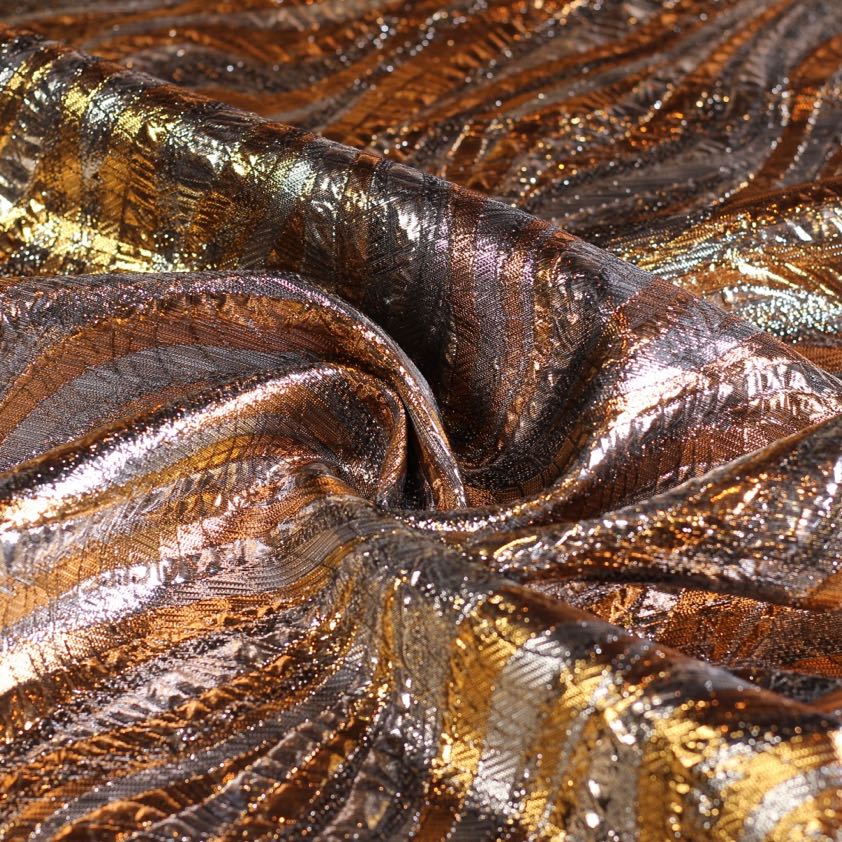 Bubble Brocade Jacquard fabric gold/silver