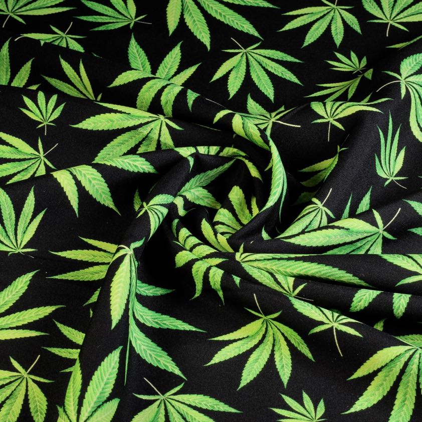 Terlenka fabric white with plants