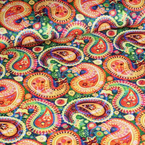 Tricot fabric paisley digital print