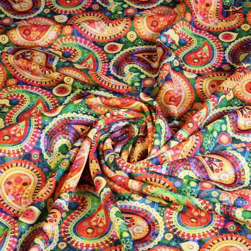 Tricot fabric paisley digital print