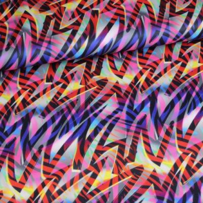 Tricot fabric lightning stripe