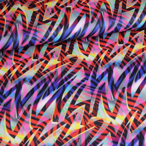 Tricot fabric lightning stripe