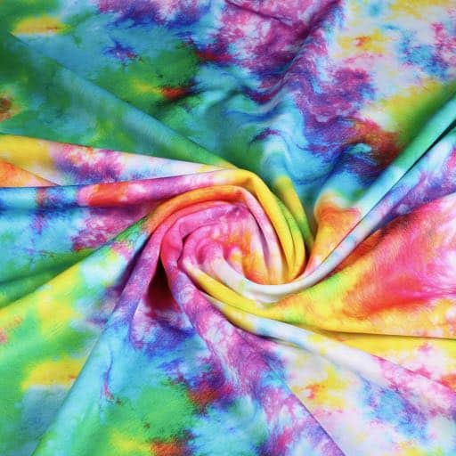 Tricot fabric tie dye digital print