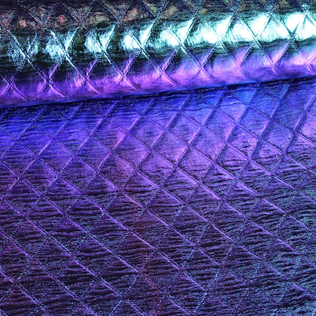Metallic fabric diamond blue/purple