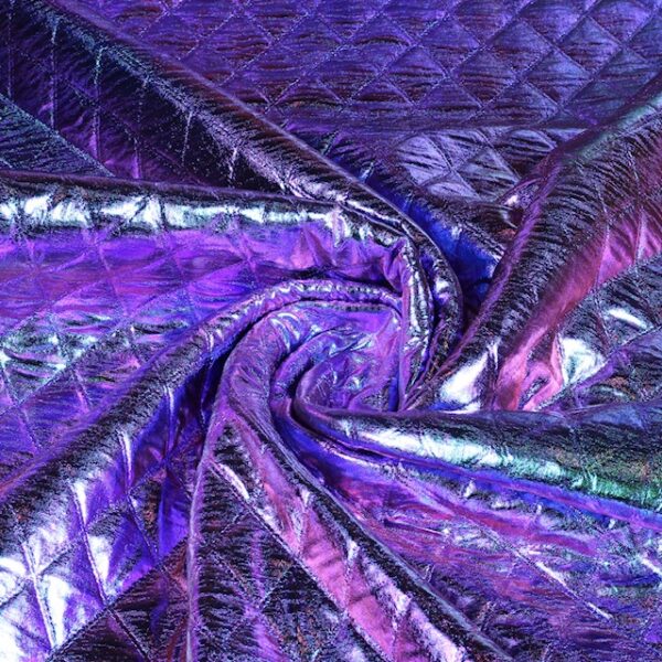 Metallic fabric diamond blue/purple