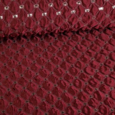 Jacquard baroque fabric bordeaux silver
