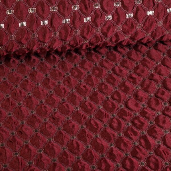 Jacquard baroque fabric bordeaux silver