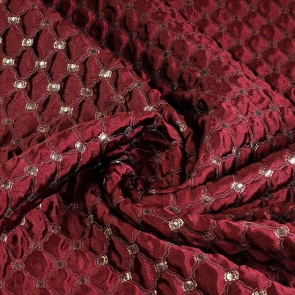 Jacquard baroque fabric bordeaux silver