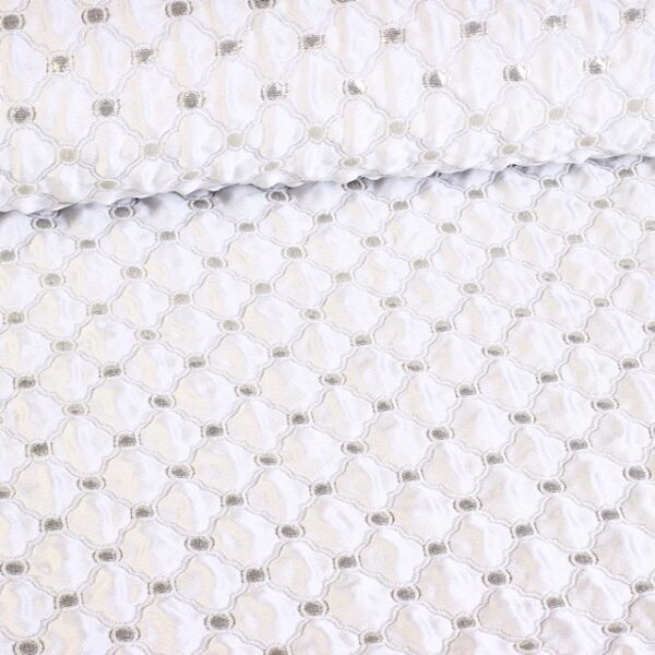 Jacquard Baroque fabric white/silver