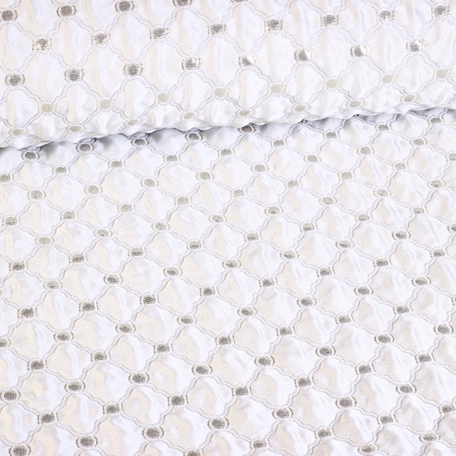 Jacquard Baroque fabric white/silver