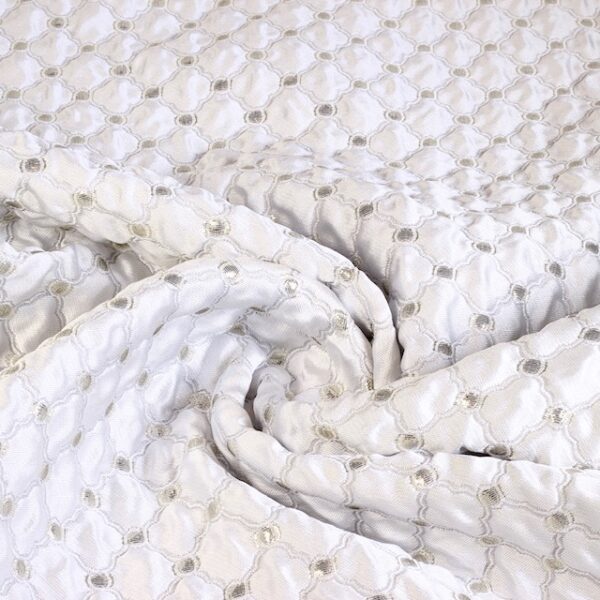 Jacquard Baroque fabric white/silver