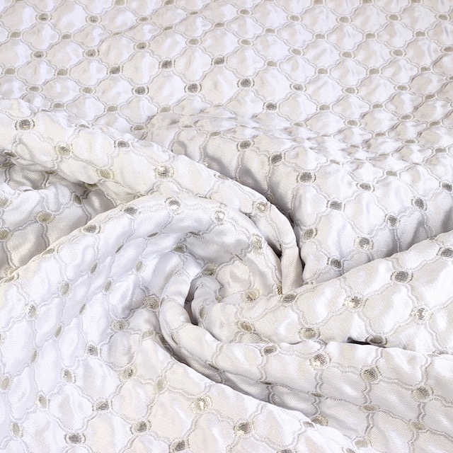 Jacquard Baroque fabric white/silver