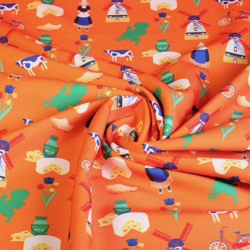 Terlenka fabric Typisch Holland digital print