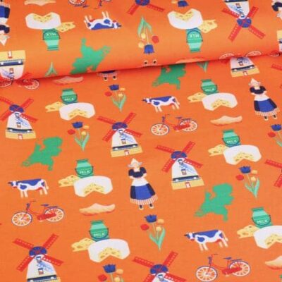 Terlenka fabric Typisch Holland digital print