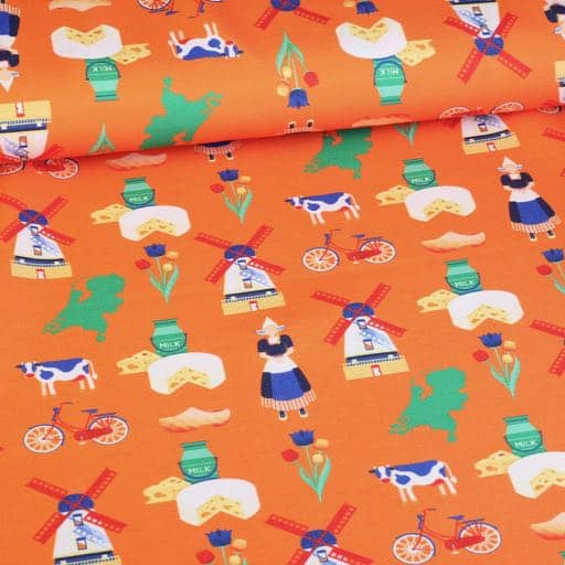 Terlenka fabric Typisch Holland digital print