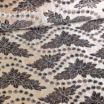 Brocade fabric black/silver