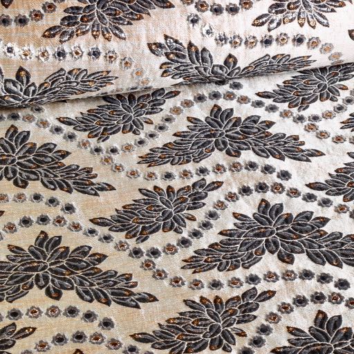 Brocade fabric black/silver