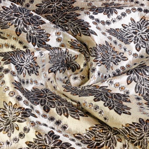 Brocade fabric black/silver