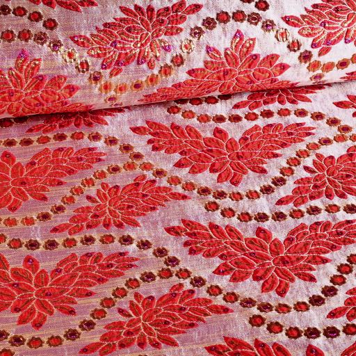 Brocade fabric red/gold