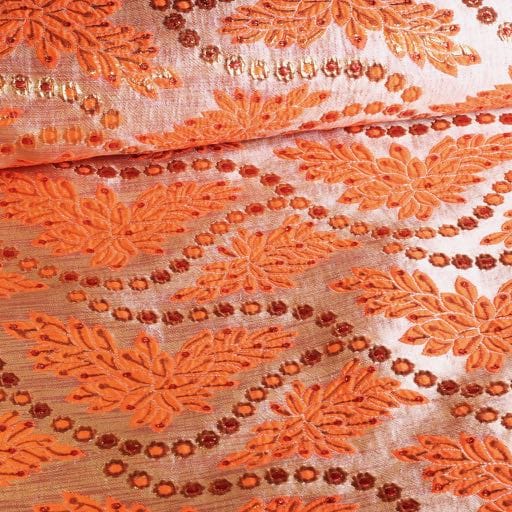 Brocade Barok fabric orange/gold