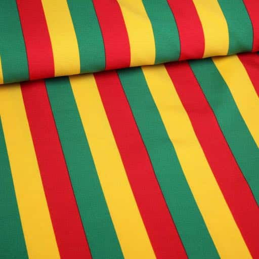 Terlenka striped fabric red yellow green
