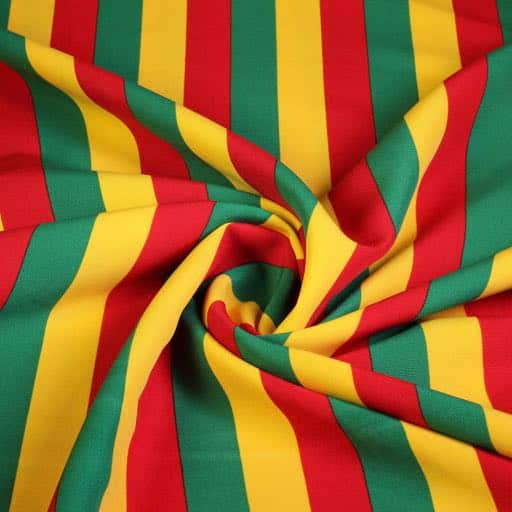 Terlenka striped fabric red yellow green