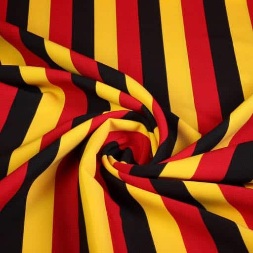 Terlenka striped fabric red yellow black