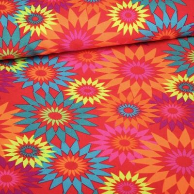 Terlenka fabric fantasy flower red
