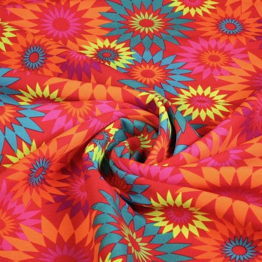 Terlenka fabric fantasy flower red