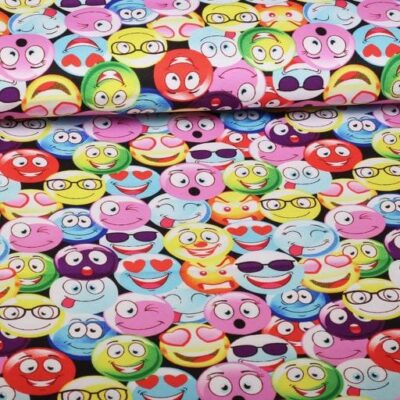 Terlenka fabric smiley digital print
