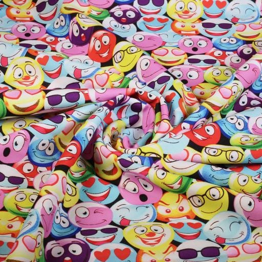 Terlenka fabric smiley digital print