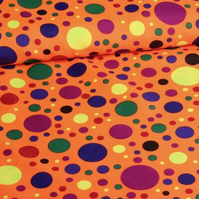 Terlenka fabric orange with dots
