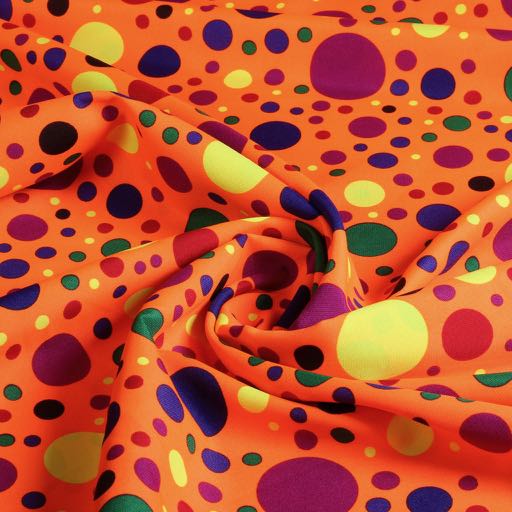 Terlenka fabric orange with dots