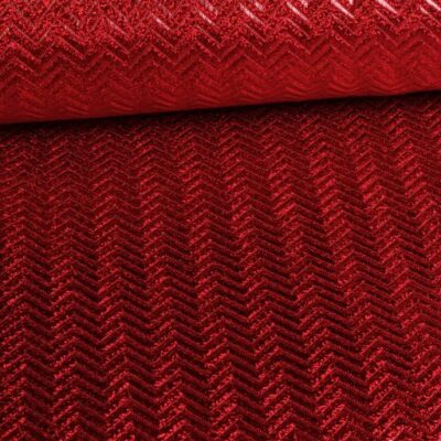 Step Zigzag Hologram fabric red