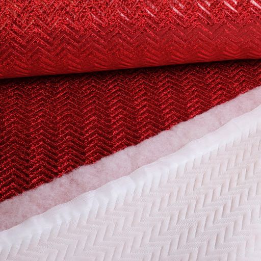 Step Zigzag Hologram fabric red