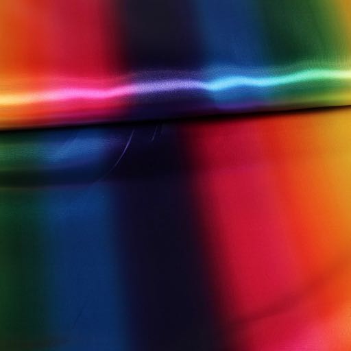 Satin fabric multicolor rainbow