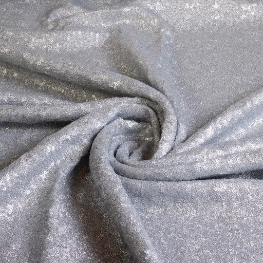 Mesh stretch sequin fabric silver
