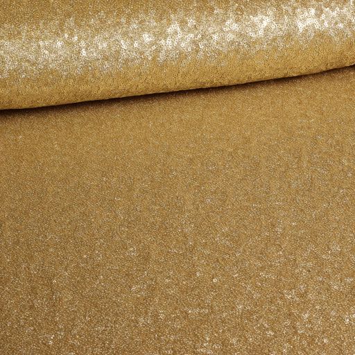 Mesh stretch sequin fabric gold