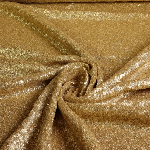 Mesh stretch sequin fabric gold