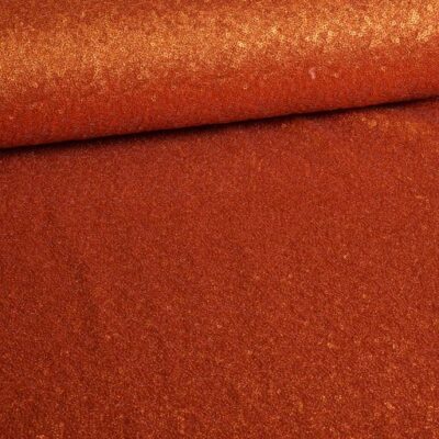 Mesh stretch sequin fabric rust orange