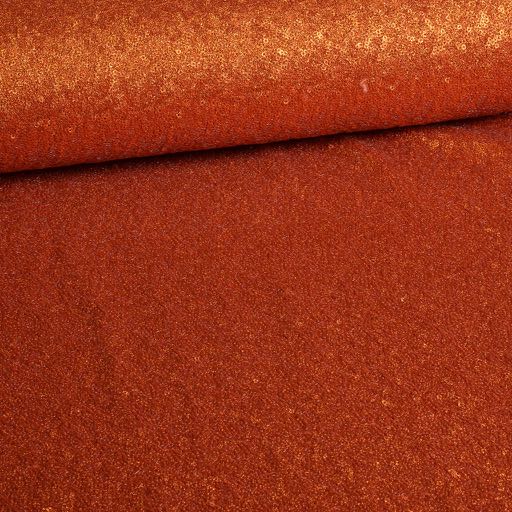 Mesh stretch sequin fabric rust orange
