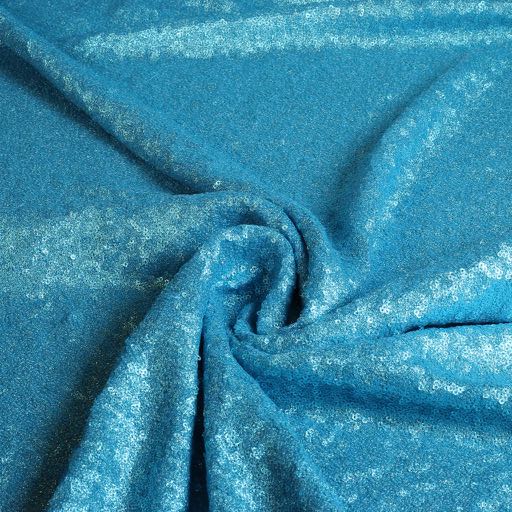 Mesh stretch sequin fabric aqua