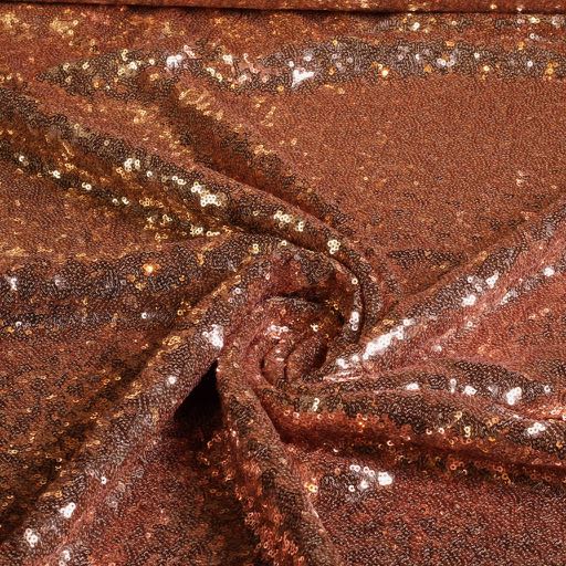 Mesh stretch sequin fabric bronze