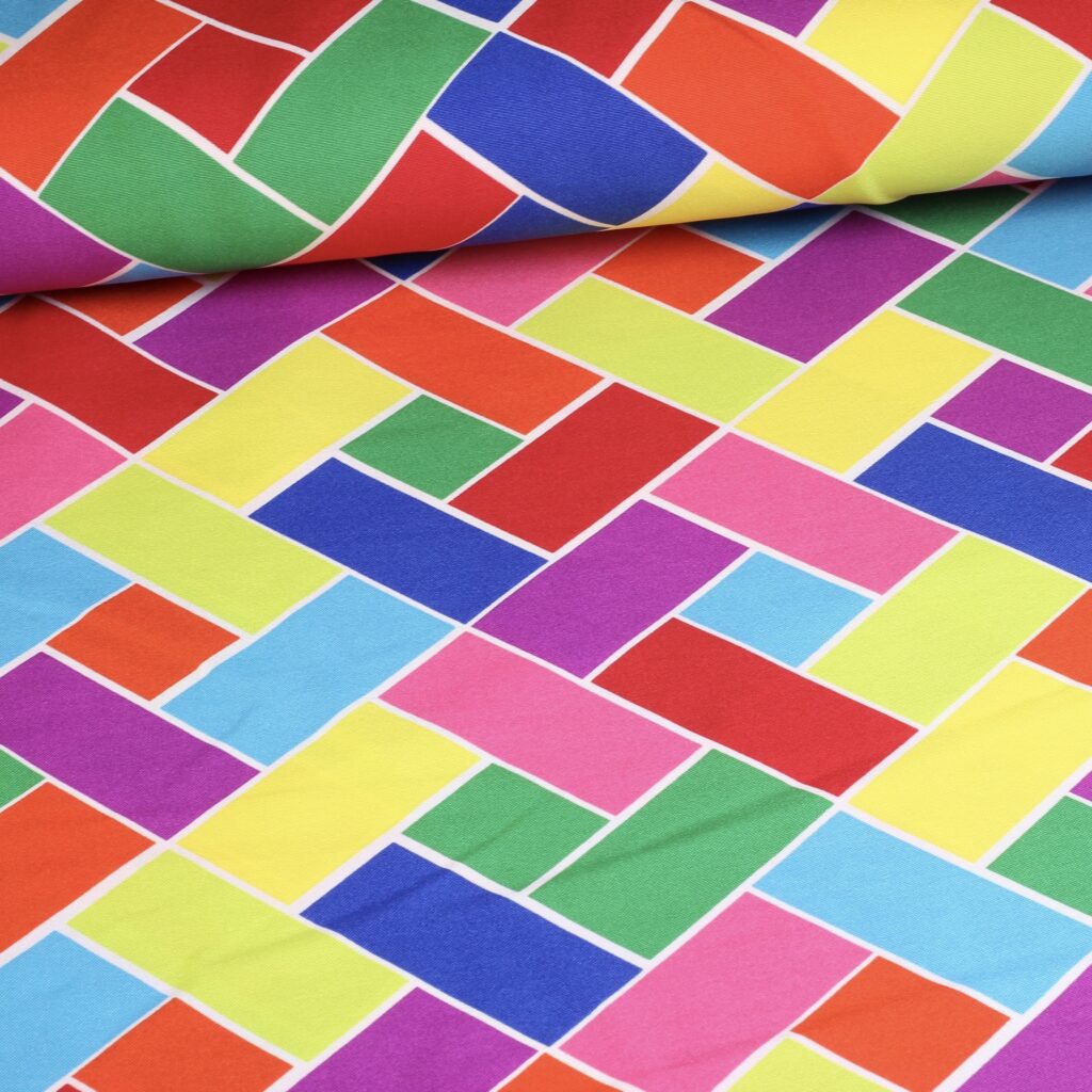 Terlenka fabric check multicolor