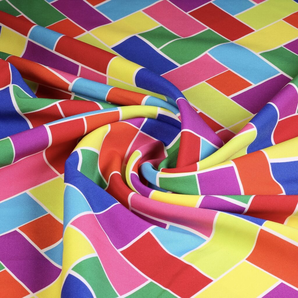 Terlenka fabric check multicolor