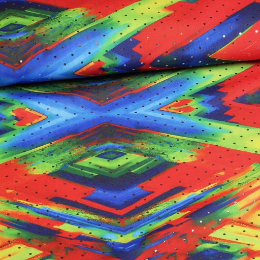 Terlenka fabric abstract diamond foil silver