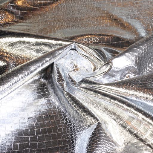 Faux leather Crocodile silver