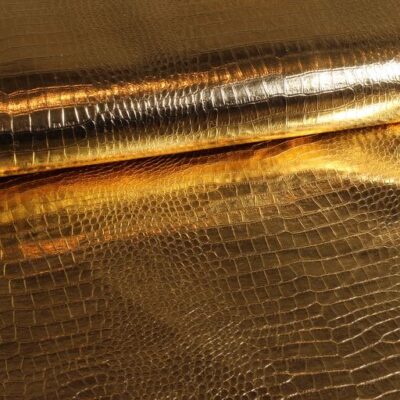 Crocodile imitation leather gold