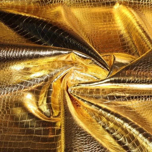 Crocodile imitation leather gold