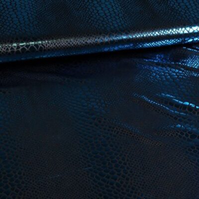 Jersey fabric black aqua foil